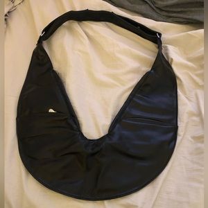 Black Vegan Leather Sash Bag